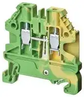 XW5G-S2.5-1.1-1: DIN Rail Mount Terminal Block, Grounding, 2 Ways, 26 AWG, 12 AWG, 4 mm², Screw