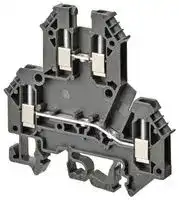XW5T-S2.5-1.1-2: DIN Rail Mount Terminal Block, Feed Through, 2 Ways, 26 AWG, 12 AWG, 4 mm², Screw, 24 A