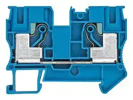 8WH6000-0AJ01: DIN Rail Mount Terminal Block, Blue, 2 Ways, 20 AWG, 6 AWG, 10 mm², Clamp, 57 A
