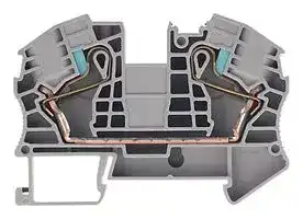 8WH6000-0AK00: DIN Rail Mount Terminal Block, Grey, 2 Ways, 20 AWG, 4 AWG, 16 mm², Clamp, 90 A