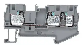 8WH6003-0AG00: DIN Rail Mount Terminal Block, Grey, 3 Ways, 24 AWG, 10 AWG, 4 mm², Clamp, 32 A