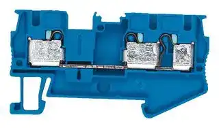 8WH6003-0AG01: DIN Rail Mount Terminal Block, Blue, 3 Ways, 24 AWG, 10 AWG, 4 mm², Clamp, 32 A