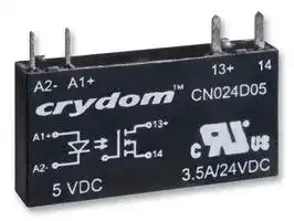 CN024D05: Solid State Relay, CN Series, Mini SIP, SPST-NO, 3.5 A, 24 VDC, PCB, Through Hole, Zero Crossing