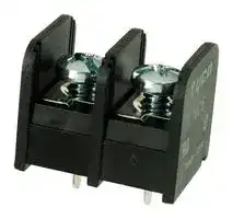 NC6-P107-02: PCB Mount Barrier Terminal Block, 9.53 mm, 1 Row, 2 Ways, 22 AWG, 12 AWG, 20 A
