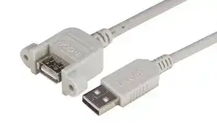 UPMAA-075M: USB Cable, Type A Plug to Type A Receptacle, 750 mm, 29.5 ft, USB 2.0, Light Grey