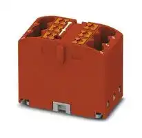 3273398: Panel Mount Barrier Terminal Block, Red, 24 A, 450 V, 6 Pole, Push In, 12 AWG
