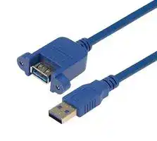 UPMAA-30-05M: USB Cable, Type A Plug to Type A Receptacle, 500 mm, 19.7 ft, USB 3.0, Blue