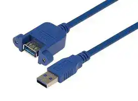 UPMAA-30-1M: USB Cable, Type A Plug to Type A Receptacle, 1 m, 3.3 ft, USB 3.0, Blue