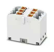 3273406: Panel Mount Barrier Terminal Block, White, 24 A, 450 V, 6 Pole, Push In, 12 AWG