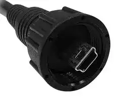 NUB-20AFMM-SL7A01: USB Cable, Overmolded, Mini Type B Plug to Free End, 1 m, 3.3 ft, USB 2.0, Black