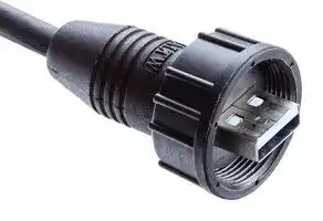 UA-20BFMM-SL7A01: USB Cable, Overmolded, USB Type A Plug to Free End, 1 m, 3.3 ft, USB 2.0, Black