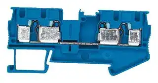 8WH6004-0AG01: DIN Rail Mount Terminal Block, Blue, 4 Ways, 24 AWG, 10 AWG, 4 mm², Clamp, 32 A