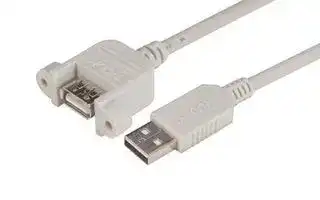 UPMAA-4M: USB Cable, Type A Plug to Type A Receptacle, 4 m, 13.1 ft, USB 2.0, Light Grey