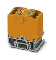 3274118: Panel Mount Barrier Terminal Block, Orange, 24 A, 690 V, 6 Pole, Push In, 12 AWG