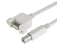 UPMAB-2M: USB Cable, USB Type A Receptacle to USB Type B Plug, 2 m, 6.6 ft, USB 2.0, Light Grey