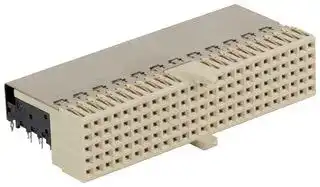10148426-101LF: Connector, FCI Millipacs®, 125 Contacts, 2 mm, Receptacle, Press Fit, 5 Rows