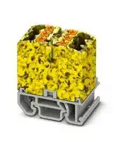 3274120: Panel Mount Barrier Terminal Block, Black/Yellow, 24 A, 690 V, 6 Pole, Push In, 12 AWG