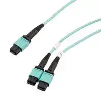 MPF24-MPF212OM3Z-3: Fibre Optic Cable, OM3 Multimode, 50µm/125µm, 24 Fibres, MPO Jack to 2x MPO Jack, 3m