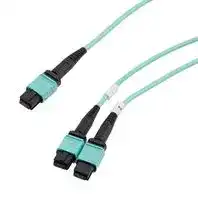 MPF24-MPF212OM4R-10: Fibre Optic Cable, OM4 Multimode, 50µm/125µm, 24 Fibres, MPO Jack to 2x MPO Jack, 10m