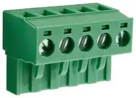 CTBP9208/5: Pluggable Terminal Block, 5.08 mm, 5 Ways, 28 AWG, 14 AWG, 1.5 mm², Clamp