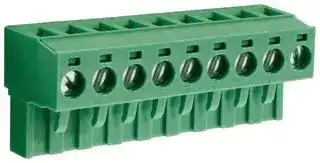 CTBP9208/9: Pluggable Terminal Block, 5.08 mm, 9 Ways, 28 AWG, 14 AWG, 1.5 mm², Clamp