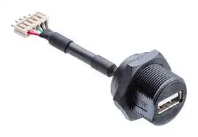 UA-20PMFP-SC8003: USB Cable, Type A Receptacle to 5 Position Header, 50 mm, 2 ", USB 2.0, Black