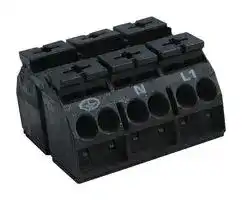 862-1503: Panel Mount Barrier Terminal Block, 2 Row, 3 Ways, 20 AWG, 12 AWG, 32 A