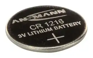 1516-0007: Battery, 3 V, 1216, Lithium Manganese Dioxide, 24 mAh, Pressure Contact, 12 mm