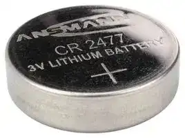 1516-0010: Battery, 3 V, 2477, Lithium Manganese Dioxide, 1 Ah, Pressure Contact, 1