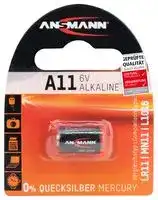 1510-0007: Battery, 6 V, A11, Alkaline, 56 mAh, Raised Positive and Flat Negative, 1