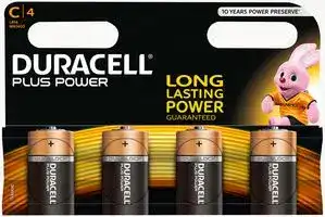 5000394019126: Battery, Plus Power With Duralock, Pack of 4, 1.5 V, C, Alkaline, Raised Positive and Flat Negative