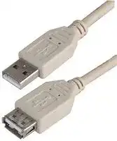 PSG91432: USB Cable, Type A Plug to Type A Receptacle, 0.25 m, 9.8 ", USB 2.0, Grey