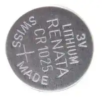 CR1025: Battery, Button Cell, Single Cell, 3 V, 1025, Lithium Manganese Dioxide, 30 mAh, Flat Top, 1