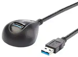 USB3SEXT5DKB: USB Cable, Type A Plug to Type A Receptacle, 1.5 m, 4.9 ft, USB 3.0, Black