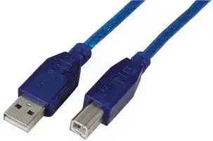 PSG91465: USB Cable, Type A Plug to Type B Plug, 2 m, 6.6 ft, USB 2.0, Blue