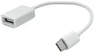 C-TC-OTG: USB Cable, Type C Plug to Type A Receptacle, 160 mm, 0.52 ft, USB 3.0, White