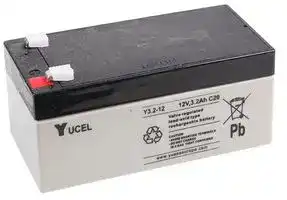 Y3.2-12: Rechargeable Battery, 12 V, Lead Acid, 3.2 Ah, Quick Connect, 1