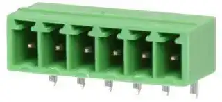 CTB93HE/6: Terminal Block, Header, Header, 3.81 mm, 6 Ways, 10 A, 200 V, Through Hole Right Angle