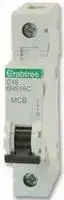 6HS16C: Thermal Magnetic Circuit Breaker, Loadstar C Curve Series, 16 A, 1 Pole, 230 VAC, DIN Rail