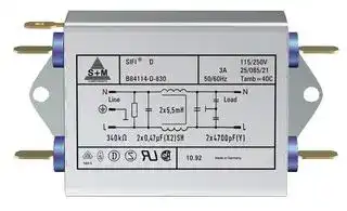B84115E0000B110: Power Line Filter, Medical, 250 VAC, 10 A, Single Phase, 2 Stage, Chassis Mount