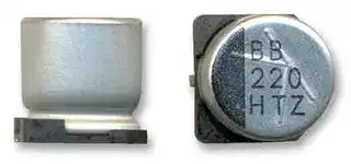 10TZV220M6.3X8: SMD Aluminium Electrolytic Capacitor, Radial Can - SMD, 220 µF, 10 V, 2000 hours @ 105°C, Polar