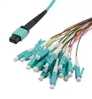MPF24OM3-09LCR-1: FIBRE CORD, MPO JACK TO LC, 24FIBRES, 1M