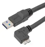 CAU3HFA-90LMB-05M: USB CABLE, 3.0 A PLUG-R/A MICRO B PLUG