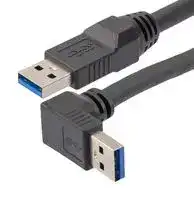 CAU3HFA-90DA-05M: USB CABLE, 3.0 A PLUG-R/A A PLUG, 1.64FT