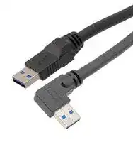 CAU3HFA-90RA-05M: USB CABLE, 3.0 A PLUG-R/A A PLUG, 1.64FT