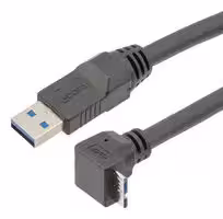 CAU3HFA-90DMB-05M: USB CABLE, 3.0 A PLUG-R/A MICRO B PLUG
