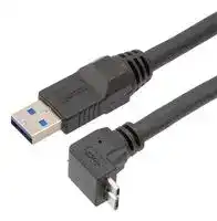 CAU3HFA-90UMB-05M: USB CABLE, 3.0 A PLUG-R/A MICRO B PLUG
