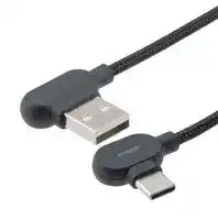 USBCA2LED-RA-MM-1M.: USB CABLE, 2.0 R/A, A PLUG-C PLUG, 3.3FT