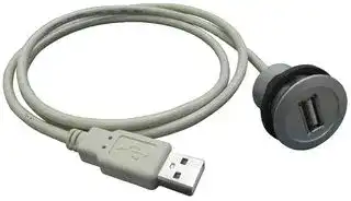 09 45 452 1920: USB Cable, Type A Plug to Type A Receptacle, 500 mm, 19.7 ", USB 2.0
