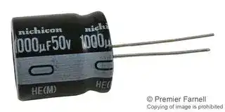 UHE1H102MHD3TN: Electrolytic Capacitor, 1000 µF, 50 V, ± 20%, Radial Leaded, 10000 hours @ 105°C, Polar